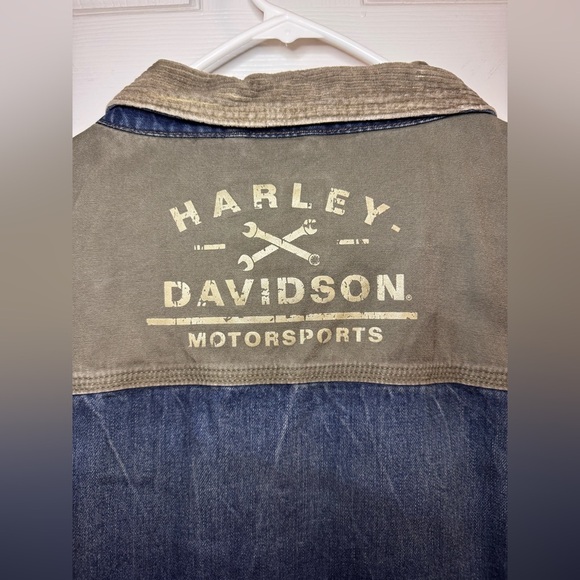 Harley Davidson Denim Jacket XXL Distressed - Picture 9 of 9